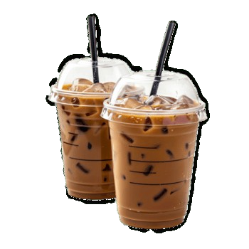 iced coffee in plastic cups with straw transparent background png removebg preview
